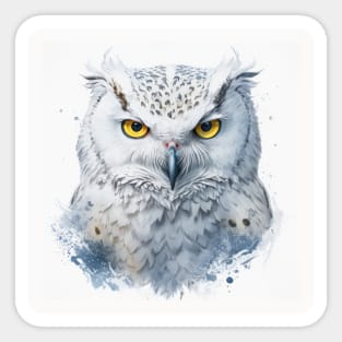 Owl Portrait Animal Painting Wildlife Outdoors Adventure Sticker